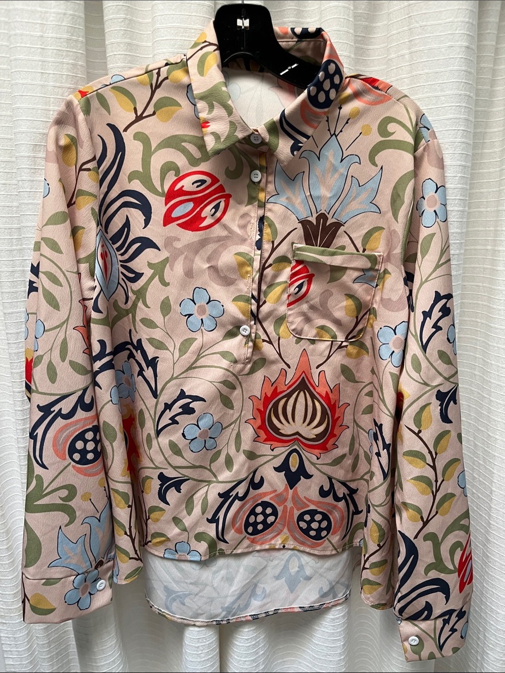 Floral Button Down Shirt in Pink